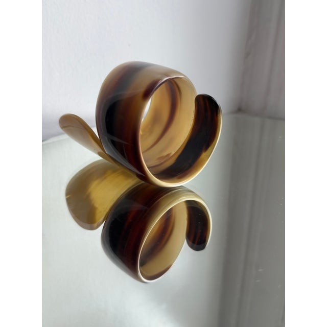 1970s 1970s Chunky Horn Cuff Bracelet, Sculptural Open-Ended Design For Sale - Image 5 of 12