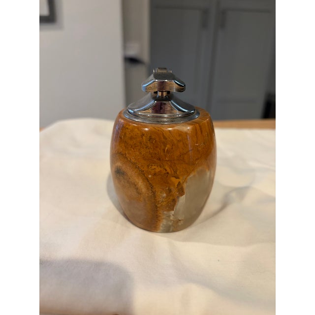 Italian Vintage 1970s Italian Onyx Table Lighter For Sale - Image 3 of 6