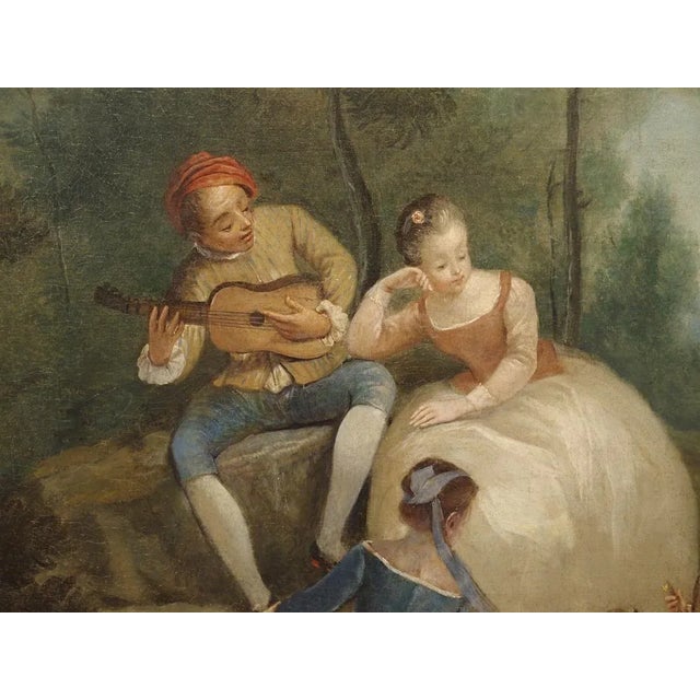 18th Century French Genre Scene Overdoor Painting, Circa 1770 For Sale In Dallas - Image 6 of 13
