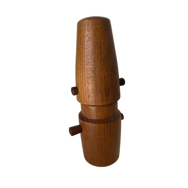 1960s Danish Modern Carved Teak Pepper Grinder Set by Jens Quistgaard For Sale In Los Angeles - Image 6 of 9