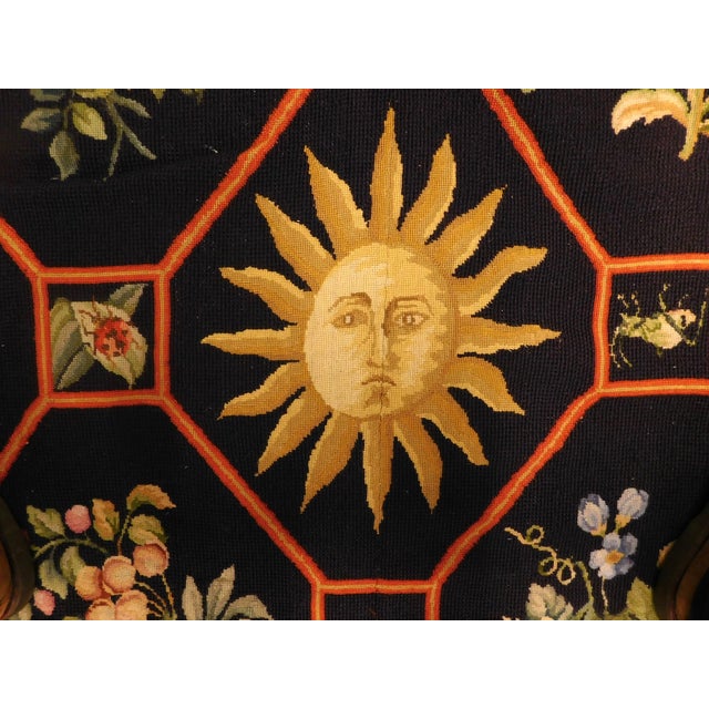1980s Handmade Flatwoven Needlepoint Tapestry. 7'x 9'10" For Sale - Image 5 of 12