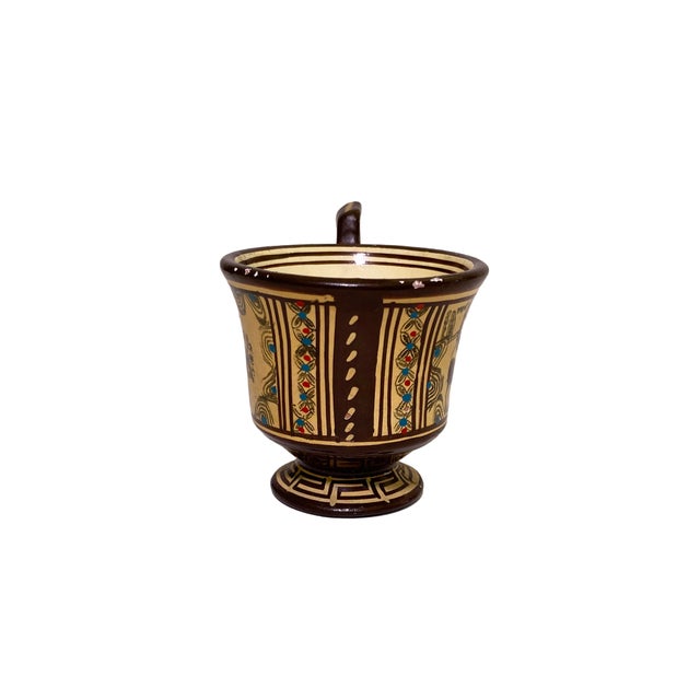 Mediterranean Mid 20th Century Greek Mythology Pottery Teacup For Sale - Image 3 of 6