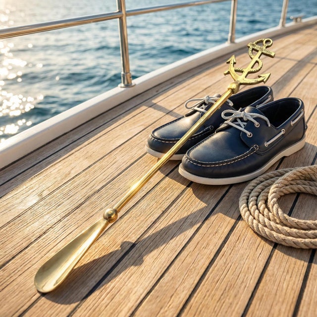 Traditional Long Handle Nautical Shoe Helper For Sale - Image 3 of 10