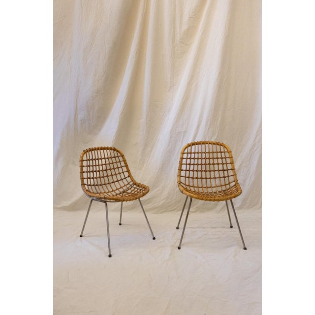 Vintage Iron and Bamboo Chairs by Gian Franco Legler, 1960s, Set of 6 For Sale - Image 3 of 5
