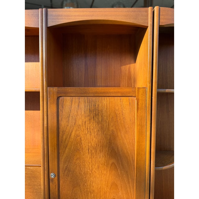Wood Mid-Century Modern 4pc Teak Modular Wall Unit by Nathan For Sale - Image 7 of 18