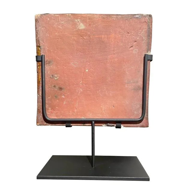 Asian Antique Antique Mounted Thai Architectural Buddhist Temple Tile For Sale - Image 3 of 6