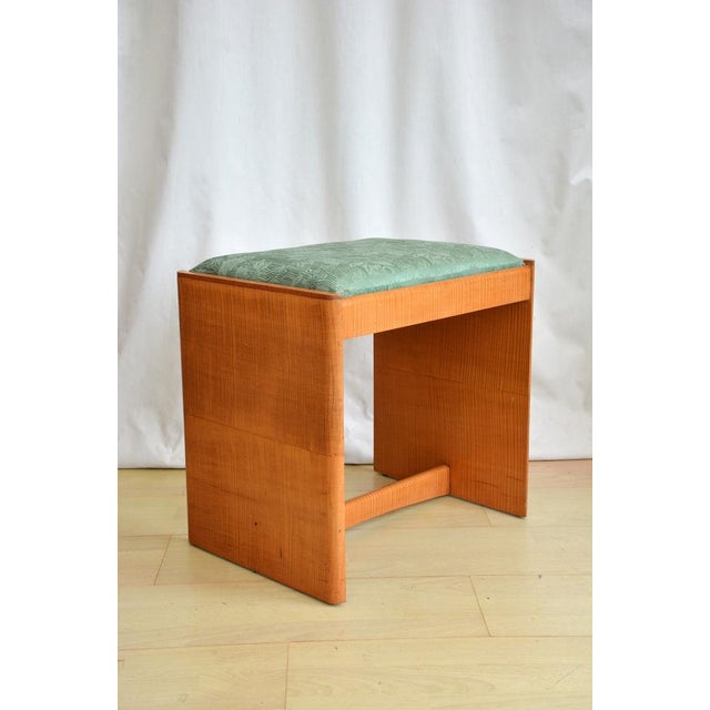 English Art Deco Sycamore Dressing Table Stool, 1940 For Sale - Image 8 of 11