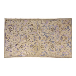 Mid 20th Century Creamy Beige Turkish Area Rug For Sale