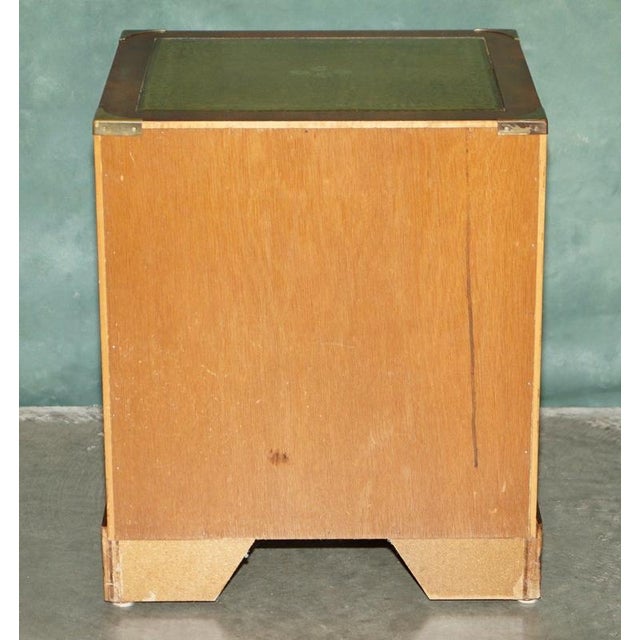 Military Campaign Side Tables with Green Leather, Set of 2 For Sale - Image 18 of 18