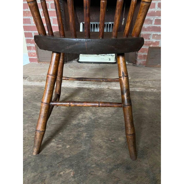 19th Century 19th Century Set of 5 Antique Primitive Style Yellow Pine Dining Side Chairs For Sale - Image 5 of 11