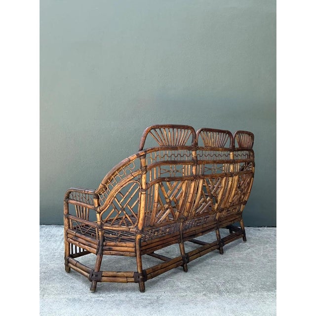 Vintage Brighton Rattan High Back Sofa For Sale - Image 4 of 12