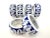 Vintage Blue and White Hand Painted Napkin Rings, Set of 6 For Sale - Image 4 of 7