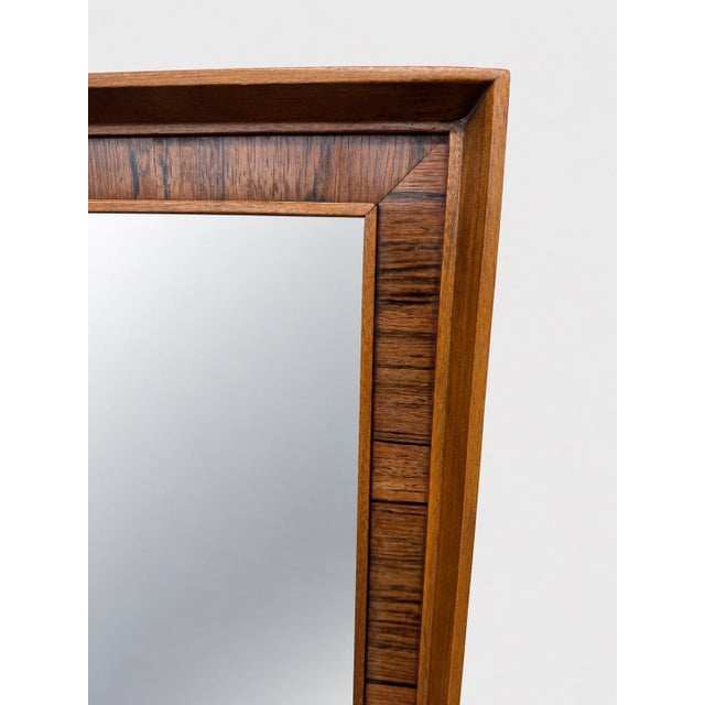 Kent Coffey Mid-Century Modern Kent Coffey Perspecta Walnut & Rosewood Wall Mirror For Sale - Image 4 of 6