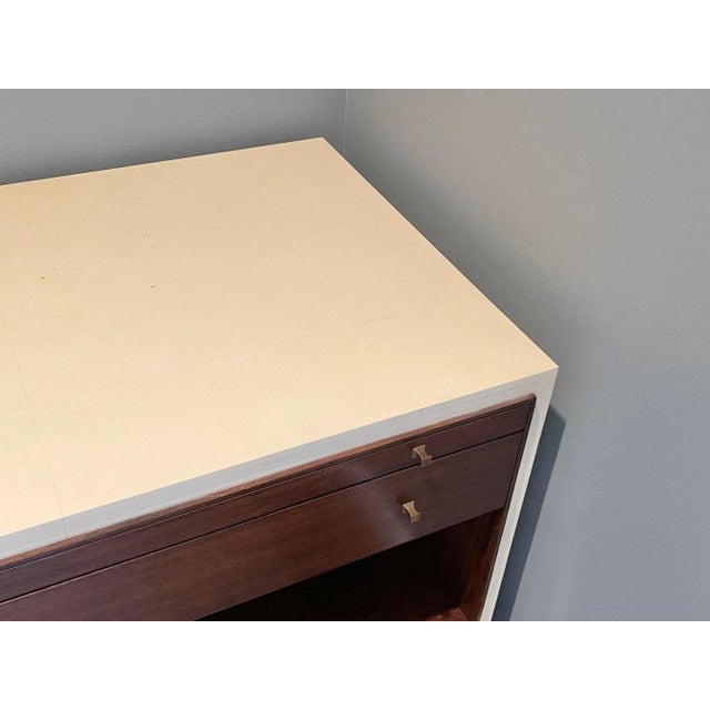 Late 20th Century Barbra Barry for Henredon Faux Parchment Top Accent Table For Sale - Image 5 of 8