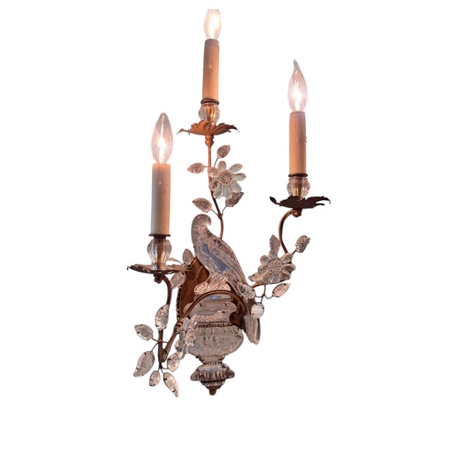 Pair of Maison Baggies Rock Crystal Sconces.