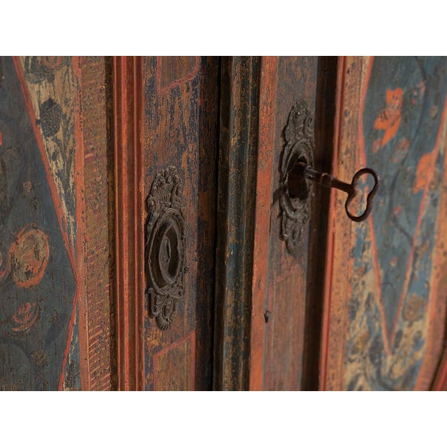 Antique Polychrome Wood Wardrobe For Sale - Image 4 of 18