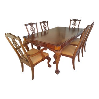 7-Piece Chippendale-Style Mahogany Dining Set by Hekman For Sale