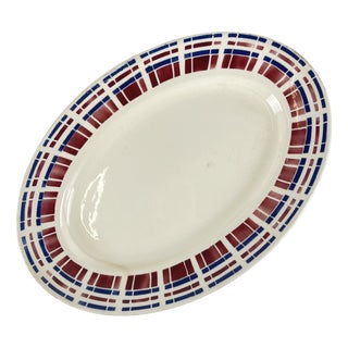 Art Deco Oval Platter from Badonviller, 1930s For Sale