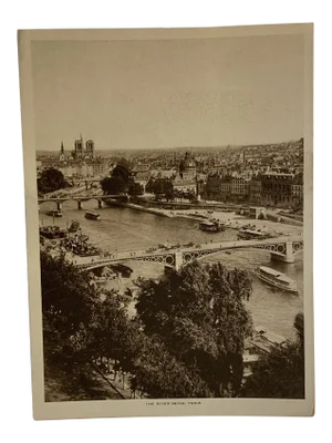 1905 the River Seine Parisian Cityscape Gravure Print