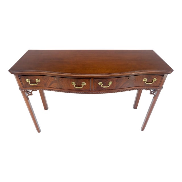 Council Flame Mahogany Two Drawers Console Table Server MINT For Sale