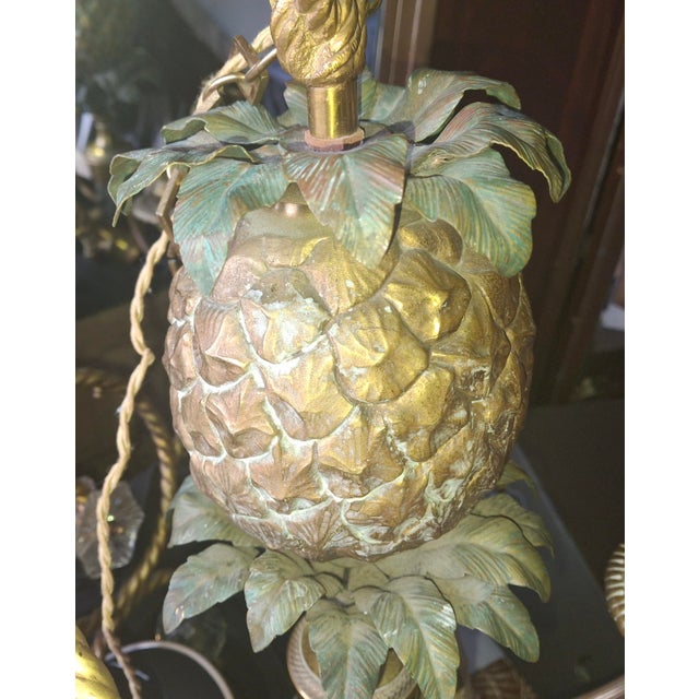 Maison Charles 1930's French Art Deco Gilt & Patinated Bronze "Pineapple" Chandelier by Maison Charles For Sale - Image 4 of 12