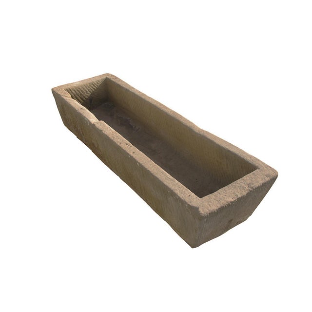 71" Inch Long Hand Chiseled Stone Trough 61 For Sale In Greensboro - Image 6 of 12