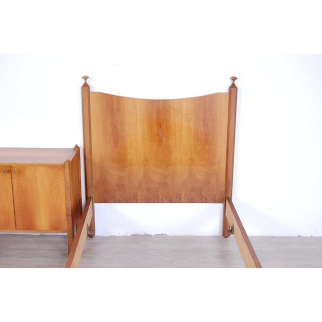 Couple Single Beds with Bedside Table, Set of 3 For Sale - Image 10 of 18