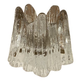 Vintage Volcano Crystal Glass Votive Candleholder by Rune Strand for Nybro, Sweden, 1970s For Sale
