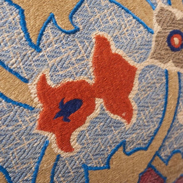 Schumacher Schumacher Temara Embroidered Print Pillow in Pomegranate For Sale - Image 4 of 7