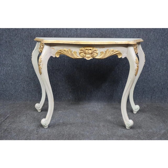 Gray Louis XV Style Demi-Lune For Sale - Image 8 of 8