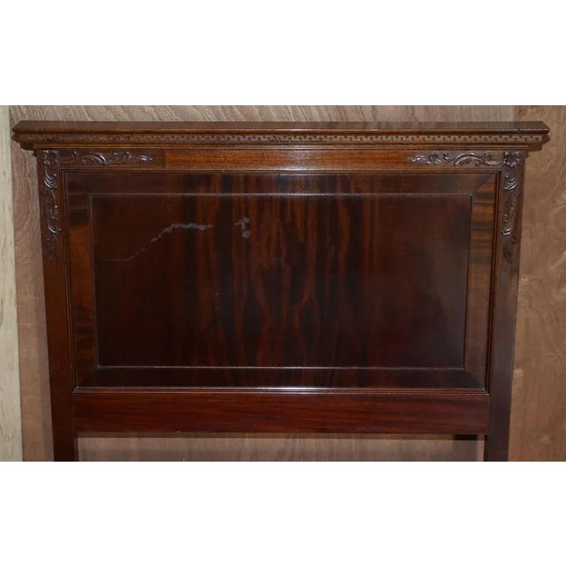 Wood Antique Honduras Hardwood English Hand Carved with Castors Single Bed Frame For Sale - Image 7 of 18