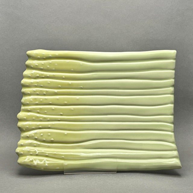 Vintage Mid-Century Modern Asparagus Embossed Ceramic Serving Dish For Sale In New York - Image 6 of 9