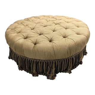 Contemporary Baker Tufted Ottoman For Sale