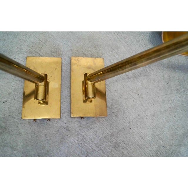 1960’s Mid-Century Hollywood Regency Brass Sconces by Chapman - A Pair For Sale - Image 9 of 12
