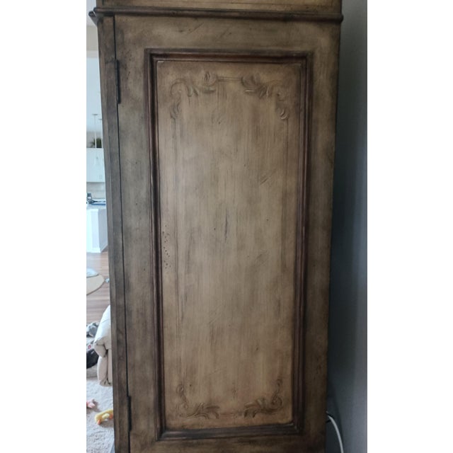 Hooker Seven Seas Old World Hand Painted Serpentine Media Armoire 79" X 46" X 25" Brown, Sage For Sale - Image 9 of 14