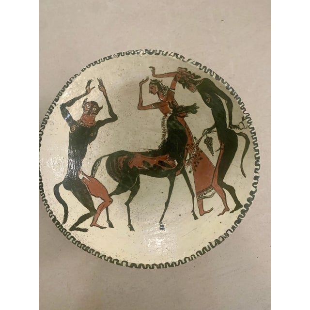 Mid 20th Century Hand Made Studio Pottery Terracotta Figural Drawing Bowl For Sale - Image 9 of 11