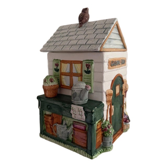 Vintage Fitz And Floyd Garden Shed Cookie Jar For Sale