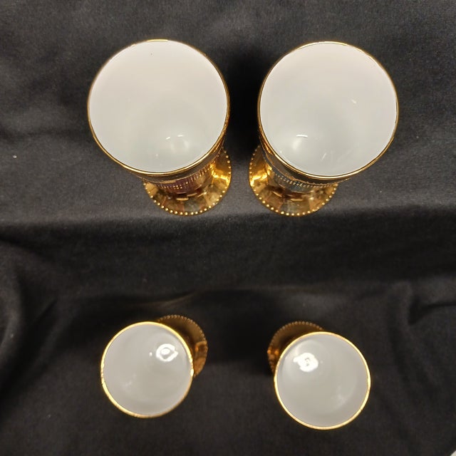 Metal Rare 1994 Carolyn Barlock Fine Porcelain "Bacchus" Wine Chalices - Numbered Set of 4 For Sale - Image 7 of 13