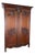 Vintage French Louis XVI Style Carved Walnut 2-Door Wardrobe For Sale