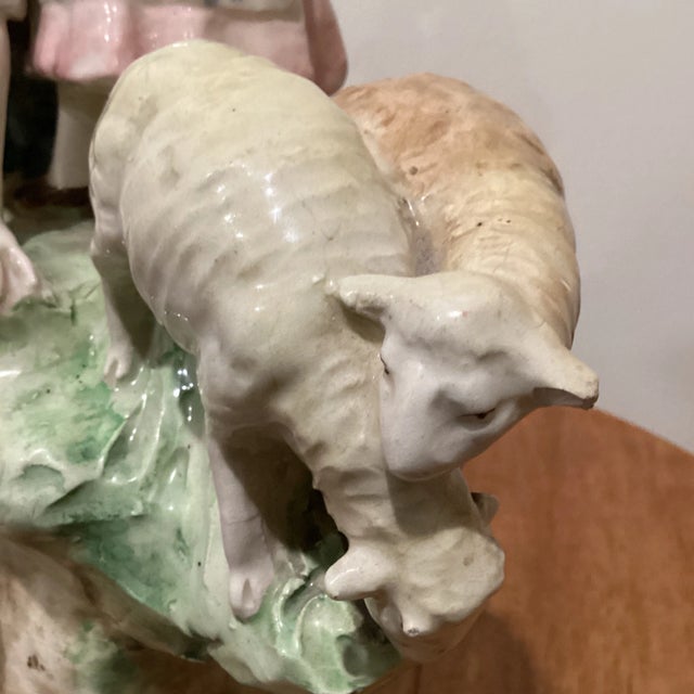 Antique German Porcelain Figural Mantel Clock 19th Century For Sale - Image 11 of 13