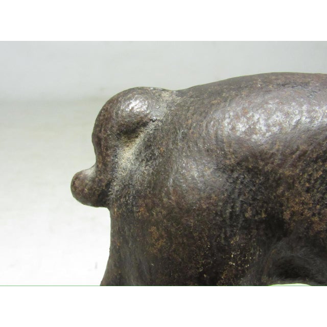 Brown Cast Iron Hubley Boston Terrier Doorstop For Sale - Image 8 of 17
