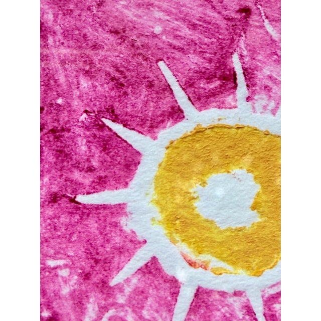 Dark Pink Alejandro López Álvarez “Corazón Alado” Signed Hand-Finished Collagraph, Framed For Sale - Image 8 of 10