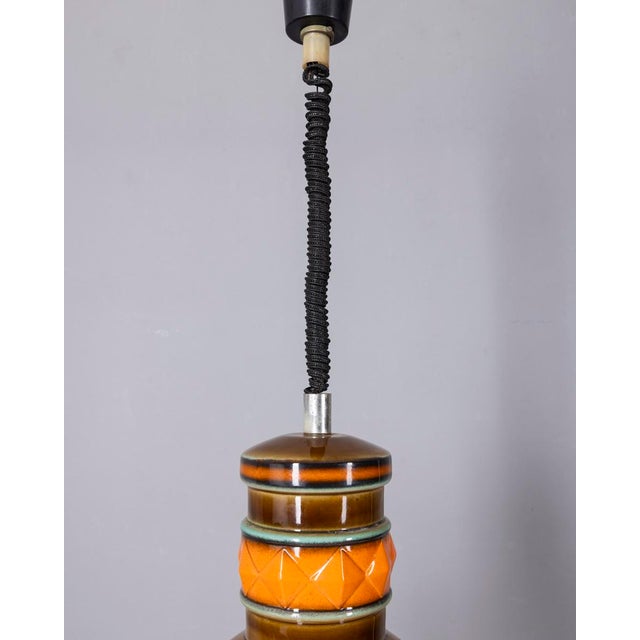 Vintage Ceramic and Glass Pendant Light, Italy, 1960s For Sale - Image 10 of 12