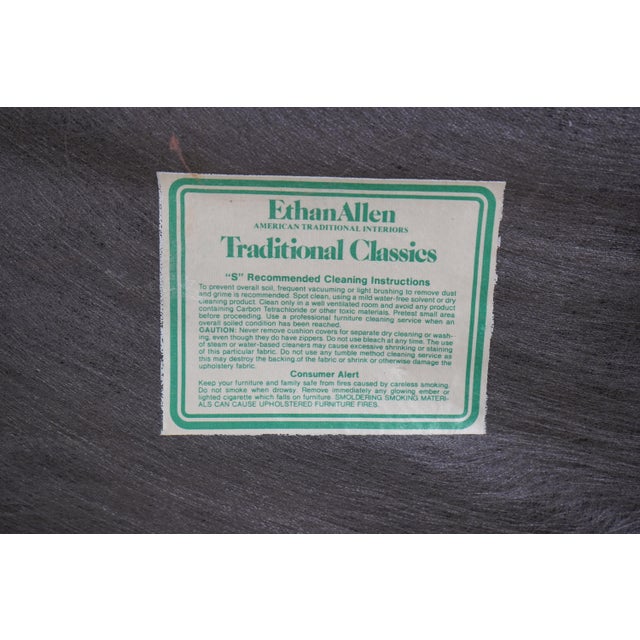 Pair Ethan Allen Damask Upholstered French Open Armchairs Chairish