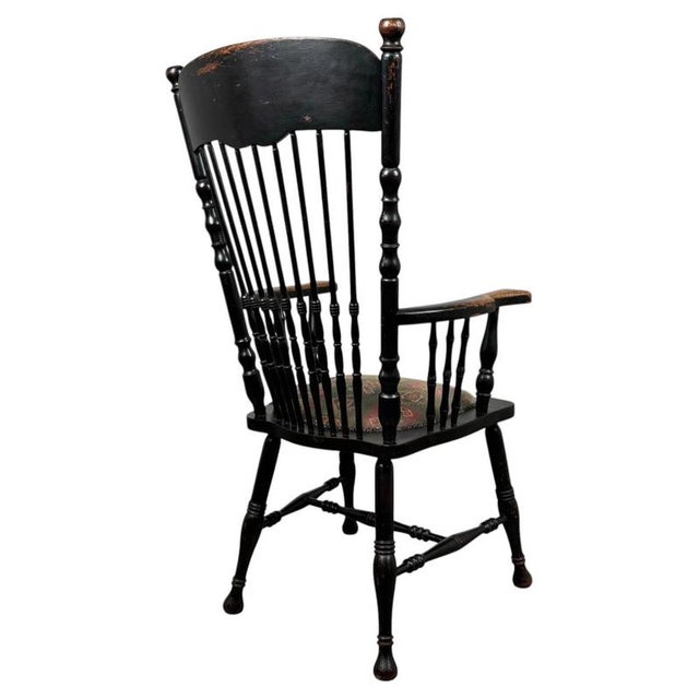 2000 - 2009 19th Century Ebonised Oak Windsor Armchair For Sale - Image 5 of 12