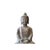 1990s 18.5" Gray Brown Distressed Marks Stone Sitting Buddha Statue For Sale - Image 5 of 10
