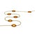 Modern 1970s 14k Gold and Amber Glass Oval Link Station Necklace Chain For Sale - Image 3 of 9