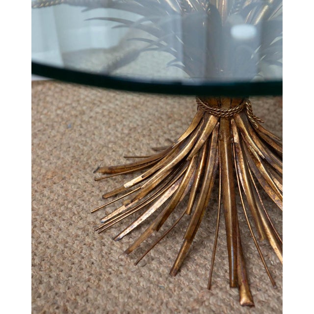 Gold Vintage Gold Sheaf Wheat Coffee Table For Sale - Image 8 of 8