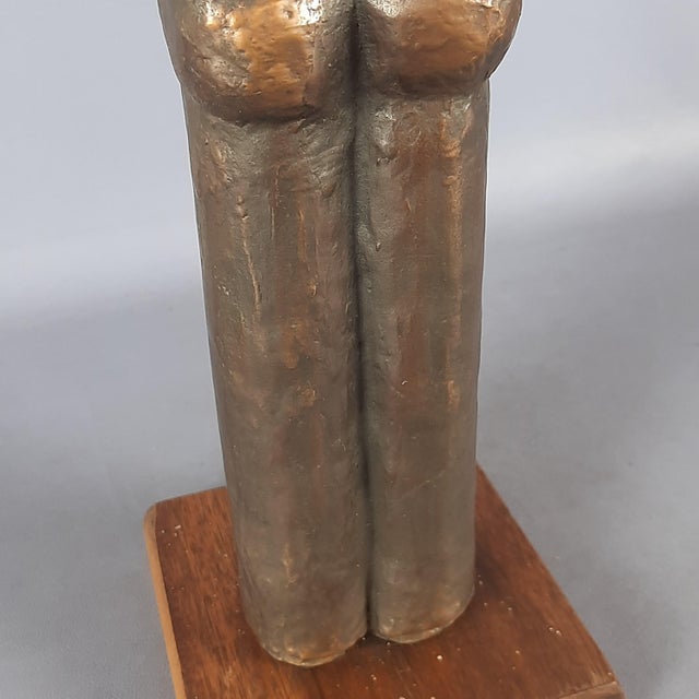 Brown Xante Battaglia, Archaic Figure, 1960s, Bronze on Wood Base For Sale - Image 8 of 13