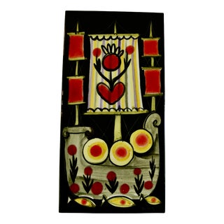 Ceramic Plaque by Dodik Jégou, Saint-Malo, France, 1960s For Sale